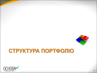 СТРУКТУРА ПОРТФОЛІО
27
 