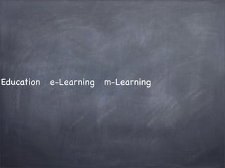 Education

e-Learning

m-Learning

 