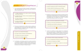 150
1. En la transformación del mono a humano, el trabajo jugó un
papel muy importante. Una buena razón para sustentar la
anterior afirmación es que
1
A. el trabajo permitió que los monos tuvieran actividades
económicas diferentes.
B. el trabajo hizo que el mono se fuera levantando del piso
liberando las manos.
C. los monos dejaron de alimentarse de frutas silvestres y
comenzaron a cultivar.
D. los monos se dedicaron al trabajo individual y abandonaron
las antiguas manadas.
2
A. Ocurrió en la revolución del Neolítico.
B. Dio lugar al primer homínido el Australopithecus.
C. Se relaciona con la teoría creacionista.
D. Apareció en las estepas siberianas.
2. El proceso de hominización se explica como los cambios que
fueron dando forma al ser humano, los cuales iniciaron hace,
aproximadamente, 5 millones de años. De acuerdo a este
proceso, es apropiado afirmar que:
3. En el Neolítico, el ser humano pasó de ser cazador y recolector
a convertirse en agricultor y pastor, es decir, comenzó a vivir
una economía productiva: él mismo producía sus alimentos.
Según el texto anterior, se considera que durante el Neolítico
se presentó una verdadera revolución porque
Evaluación por Competencias
6°-Unidad2-Guía3
151
4. El Neolítico se caracterizó por la creación de utensilios de piedra
pulimentada, la implementación de la siembra de cereales, y el
asentamiento de tierras fértiles que se abandonaban cuando
no producían más. De acuerdo con el texto, la actividad
manual más destacada durante esta etapa fue
4
A. poner a su servicio la domesticación de animales.
B. la pesca y la caza para la alimentación de la comunidad.
C. la agricultura que permitió la subsistencia.
D. el desarrollo de la cestería para el transporte de alimentos.
5
A. la escritura, el barco a vapor y la electricidad.
B. la caza, la manipulación del fuego y la utilización de pieles.
C. los medios de transporte y la religión.
D. la agricultura y los grupos que se ubican en un solo sitio
para vivir.
A. se mejoraron las técnicas para la cacería y la recolección.
B. apareció el fuego para cocinar los alimentos propios.
C. el hombre elaboró herramientas para su trabajo.
D. se pasó de una economía de apropiación a una productiva.
3
5. A pesar de considerar la etapa nómada de la Prehistoria
como un proceso previo al sedentarismo y el desarrollo de
las civilizaciones antiguas, se puede suponer que sin ésta no
habría surgido la humanidad tal y como hoy la conocemos,
debido a su importancia en descubrimientos tales como
Evaluación por Competencias
 