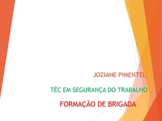JOZIANE PIMENTEL
TÉC EM SEGURANÇA DO TRABALHO
FORMAÇÃO DE BRIGADA
1
 