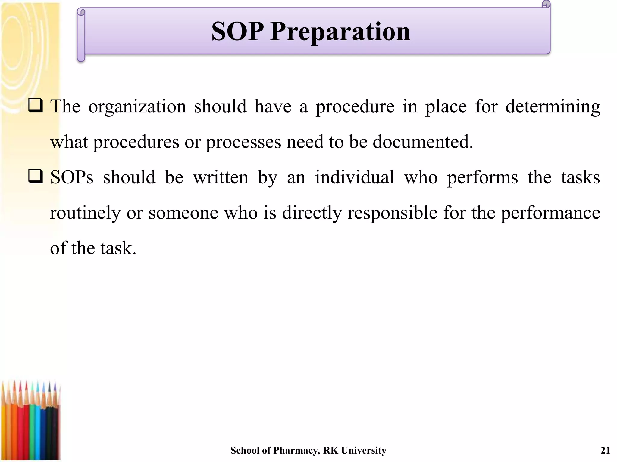 standard operating procedure pharmacy | PPTX