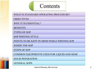 standard operating procedure pharmacy | PPTX