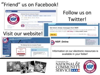 “ Friend” us on Facebook! Follow us on Twitter! Visit our website! Information on our electronic resources is available in your folder!  