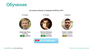 Обучение
Лояльность и повторные продажи
 