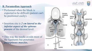 Paraspinous Injection 1 SPINAL ANESTHESIA anatomical background and technique | PPTX