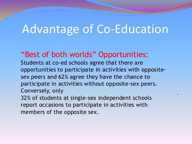 Advantages of single sex education essay