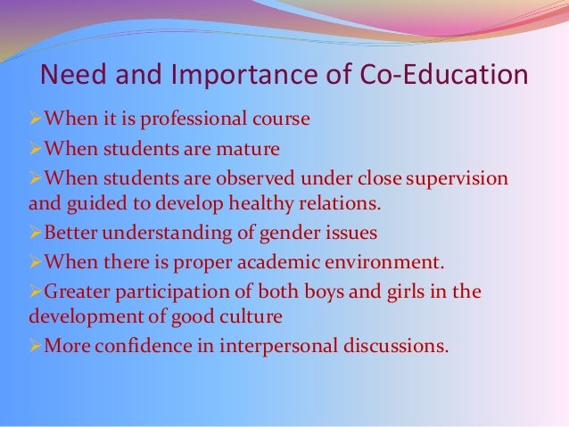 What are some advantages of co-education in Pakistan?