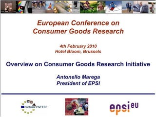 First european consumer goods research conference   4 feb 2010 - key slides