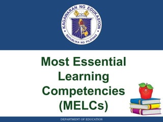 DEPARTMENT OF EDUCATION
Most Essential
Learning
Competencies
(MELCs)
 