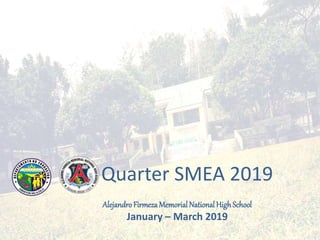1st Quarter SMEA 2019
AlejandroFirmezaMemorial National High School
January – March 2019
 