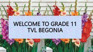 WELCOME TO GRADE 11
TVL BEGONIA
 