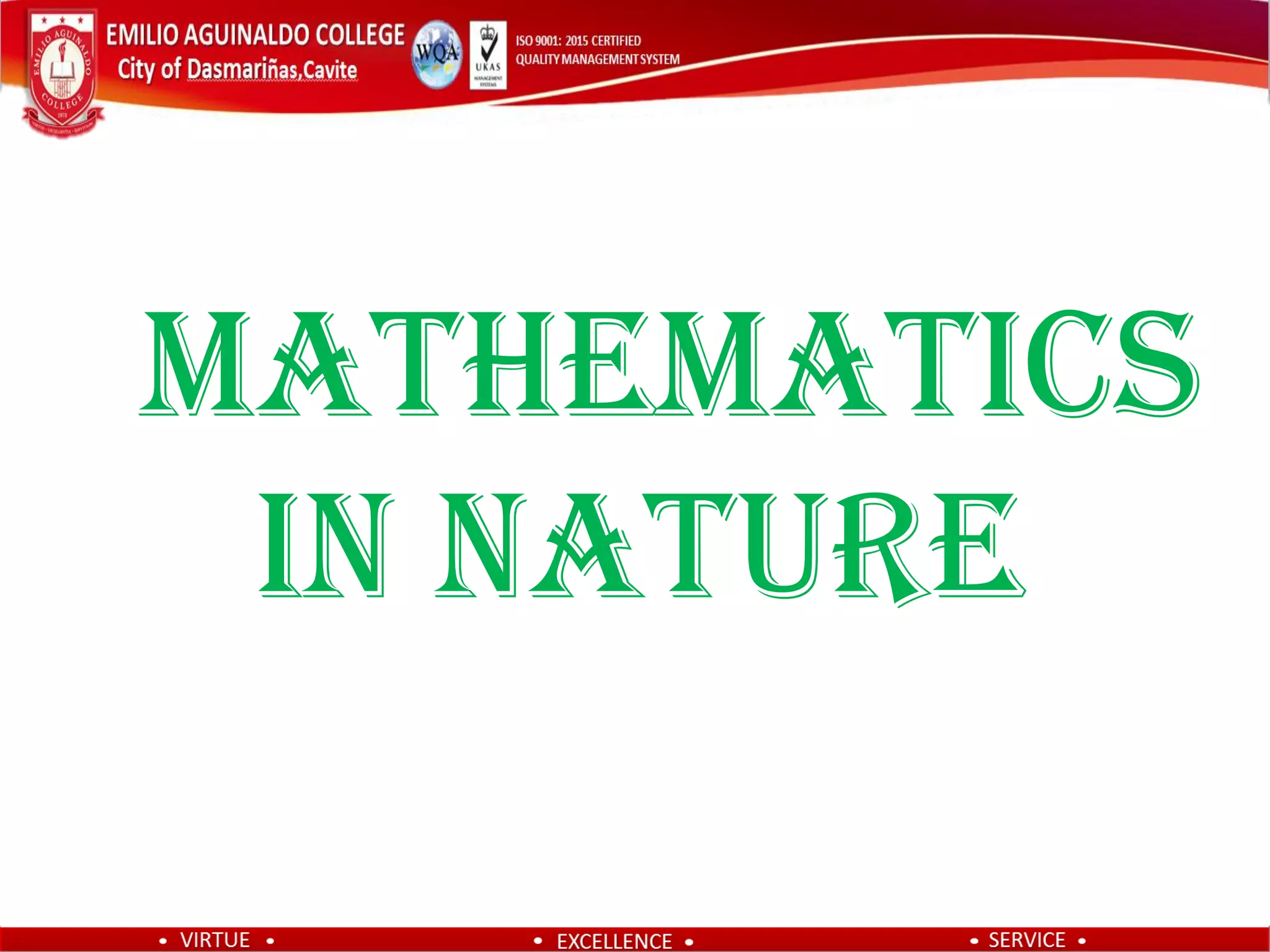 Mathematics
IN Nature
 