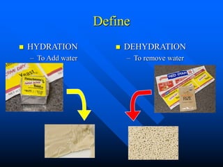Hydration of dry active yeast
 Dry active yeast must
be hydrated with
warm water, not too
hot.
 The proper
temperature h...
