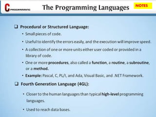 C programming basics | PPSX | Programming Languages | Computing