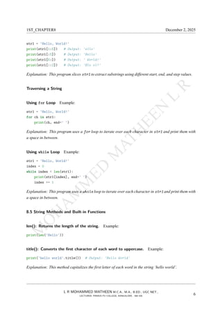 String in Python , different types of strings with examples | PDF