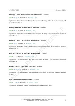String in Python , different types of strings with examples | PDF