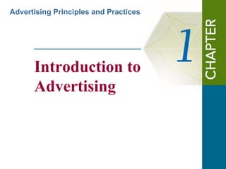Advertising Principles and Practices

Introduction to
Advertising

 