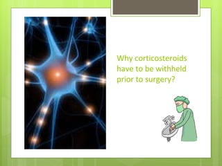 Why corticosteroids have to be withheld prior to surgery? 