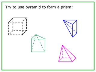 Try to use pyramid to form a prism: 