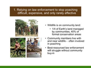 Difficulty with “how” to engage
communities in tackling IWT
 