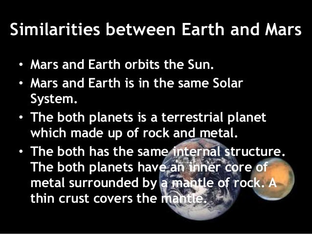 similarities between earth and mars