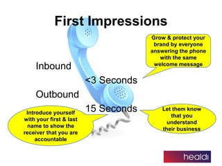 Calling First Impression Tips to Make a Great 1st Impression on the Phone | PPTX