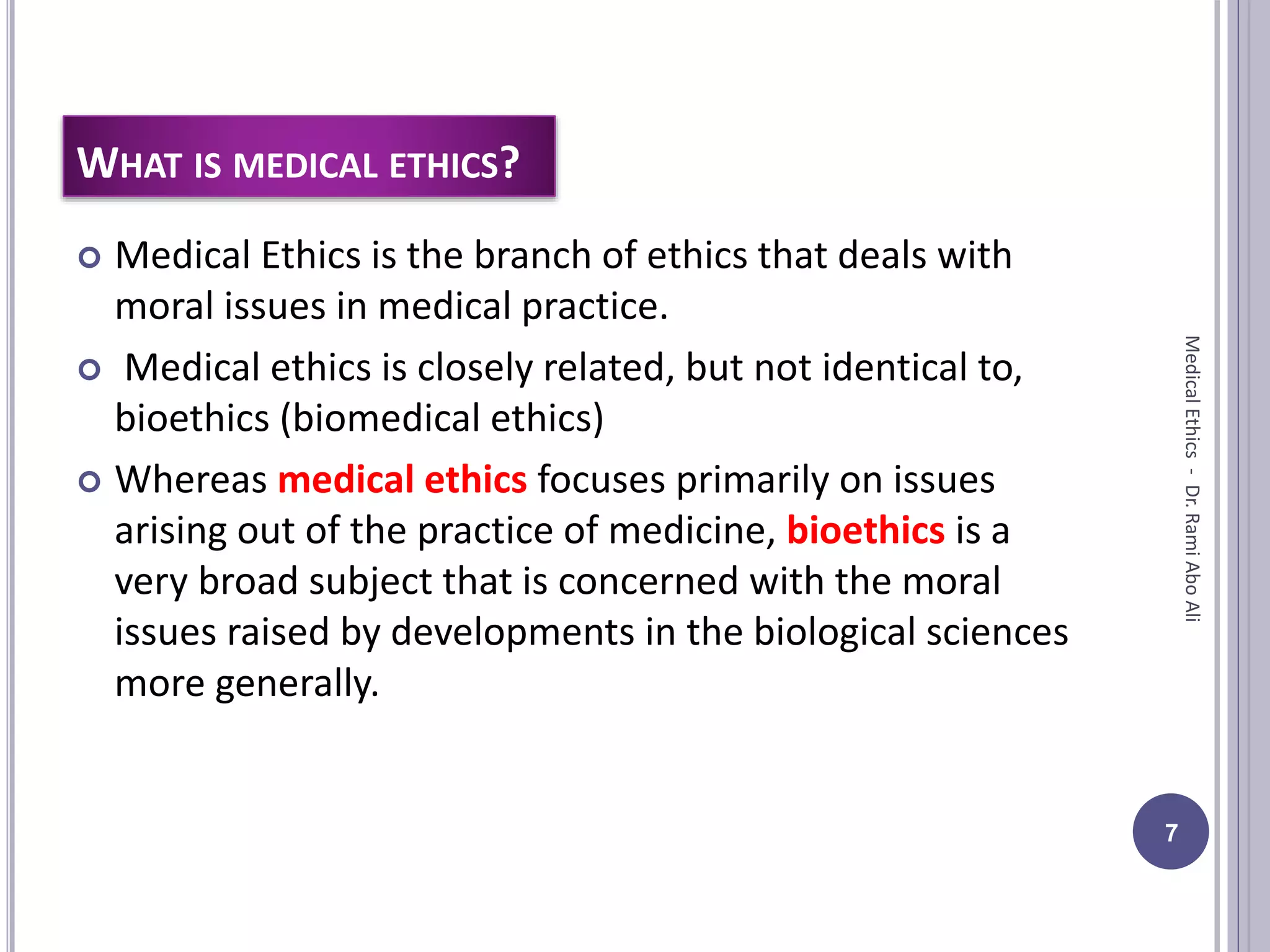 introduction to medical ethics and bioethics | PPTX