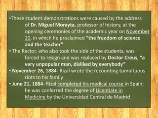 •These student demonstrations were caused by the address
of Dr. Miguel Morayta, professor of history, at the
opening cerem...
