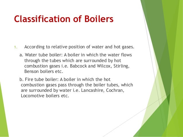 Boiler Classification Of Boiler Boiler Classification Of Boiler