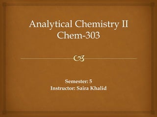 Semester: 5
Instructor: Saira Khalid
 