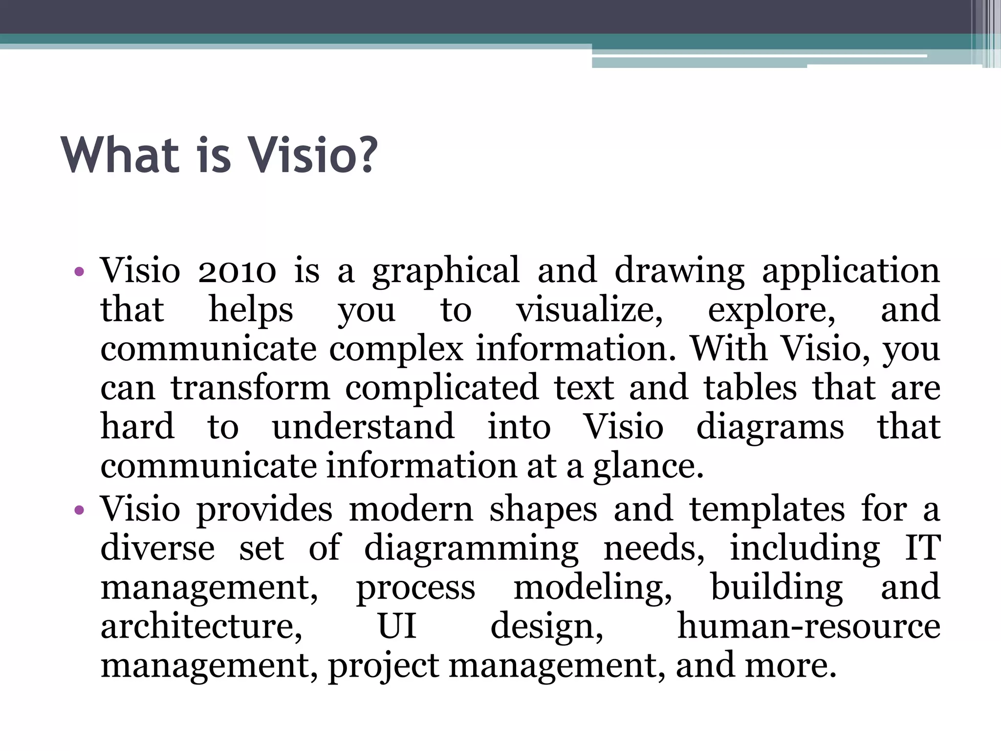 1st lecture basics of visio | PPTX