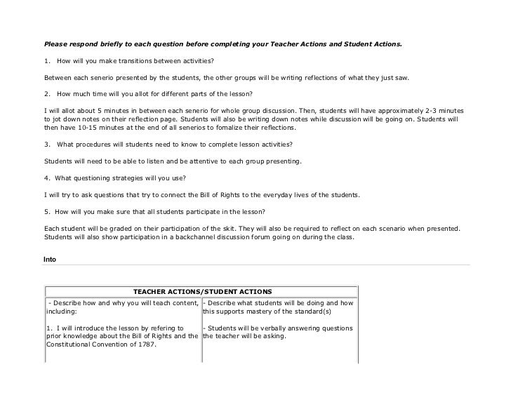 pix How To Write A Skit Lesson Plan lesson plan bill of rights