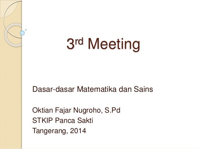 Dasar-dasar matematika dan sains
