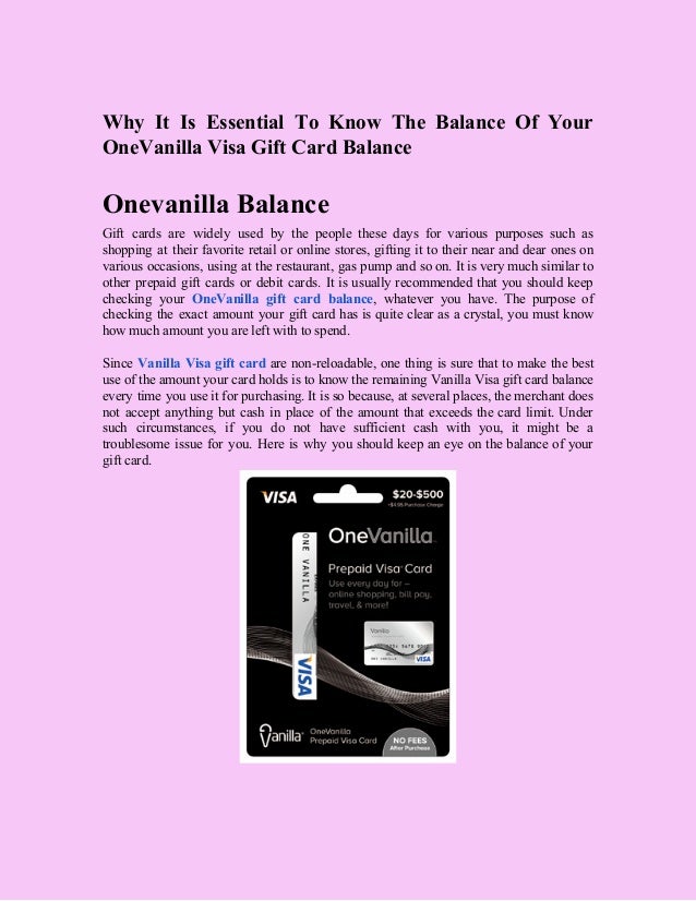 Onevanilla Check Balance Vanilla Gift Card Balance
