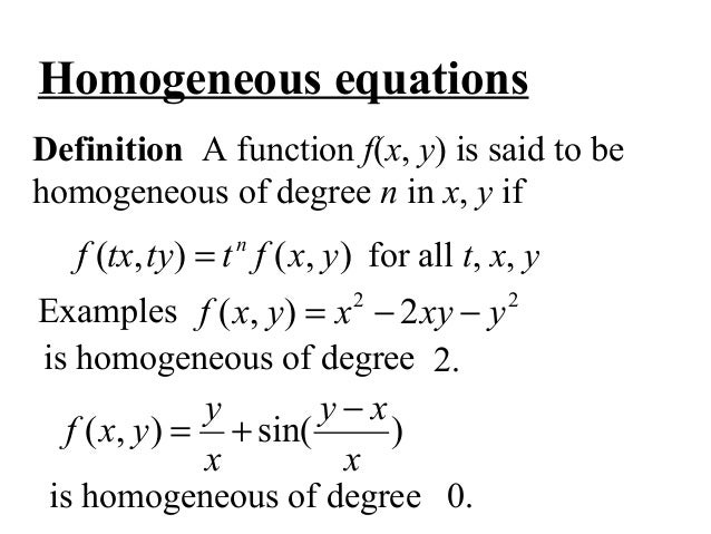 what is a homogeneous solution in differential equations what is a homogeneous solution in differential equations