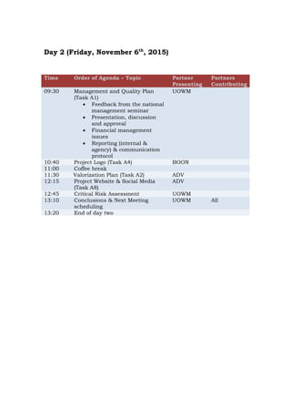 1st partnership meeting agenda final | PDF