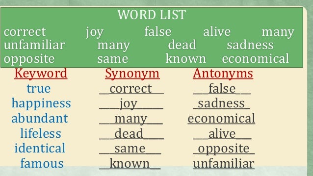 Printables Words And Synonyms And Antonyms 1st qtr 18 synonyms and antonyms of common words economical 19 keyword synonym antonyms