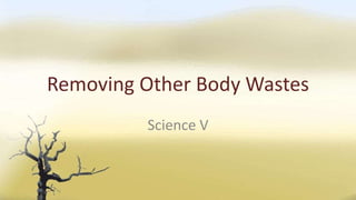 Removing Other Body Wastes
Science V
 