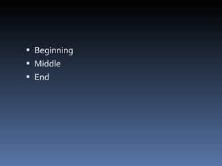 Beginning Middle End 