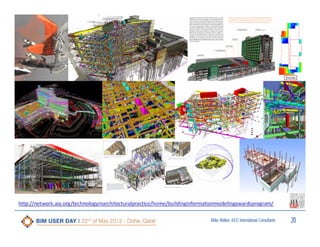 http://network.aia.org/technologyinarchitecturalpractice/home/buildinginformationmodelingawardsprogram/
Miles Walker, KEO International Consultants

20

 