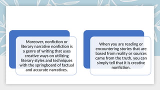 Springboard Example For Narrative Themes and Techniques for Creative Writing | PPTX