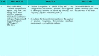 Speech based emotion recognition using artificial intelligence | PPTX