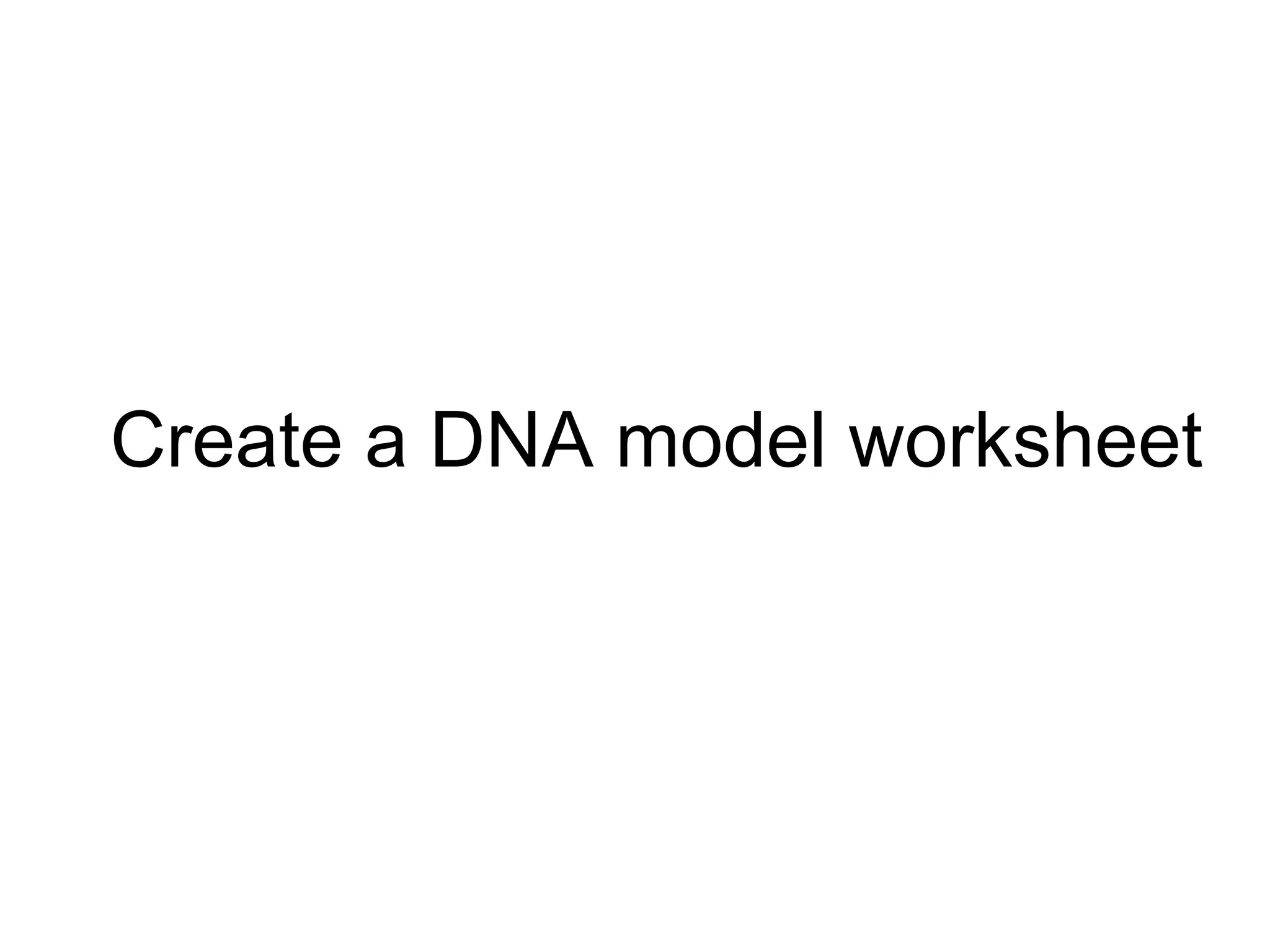 Create a DNA model worksheet