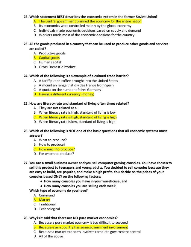 1st Semester S S Final Key