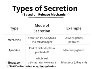 Secretion Types Unit I — General Physiology: Basic Concepts | PPTX