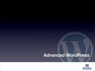 Advanced WordPress
 