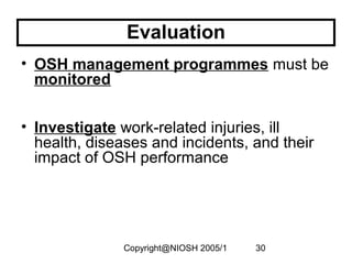 Osh Lab Occupational safety and health (OSH) in the Organisation | PPT