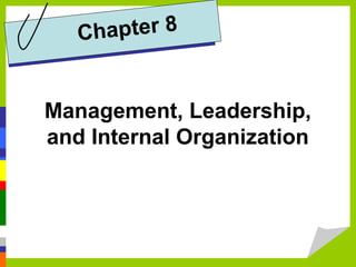 Management, Leadership,
and Internal Organization
Chapter 8
 