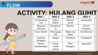 FLOW
Learning Session 1
ACTIVITY: HULANG GUHIT
 