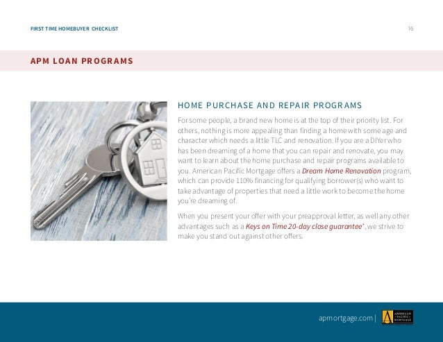 16 16FIRST TIME HOMEBUYER CHECKLIST 16 16FIRST TIME HOMEBUYER CHECKLIST